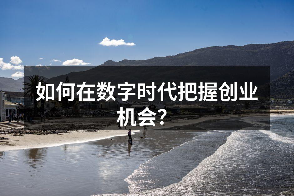如何在数字时代把握创业机会？